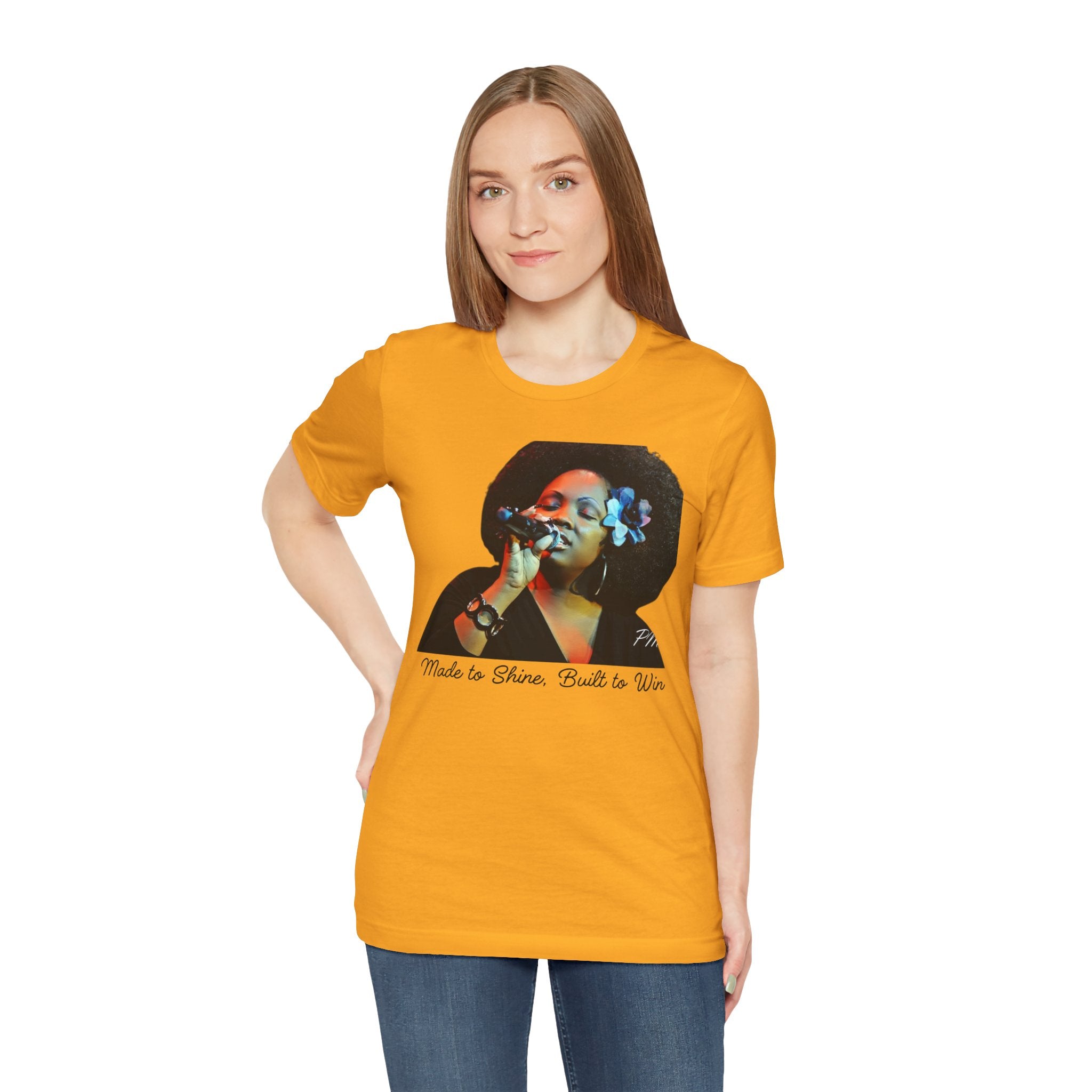 Empowerment T-Shirt – 'Made to Shine, Built to Win' Motivational Graphic Tee